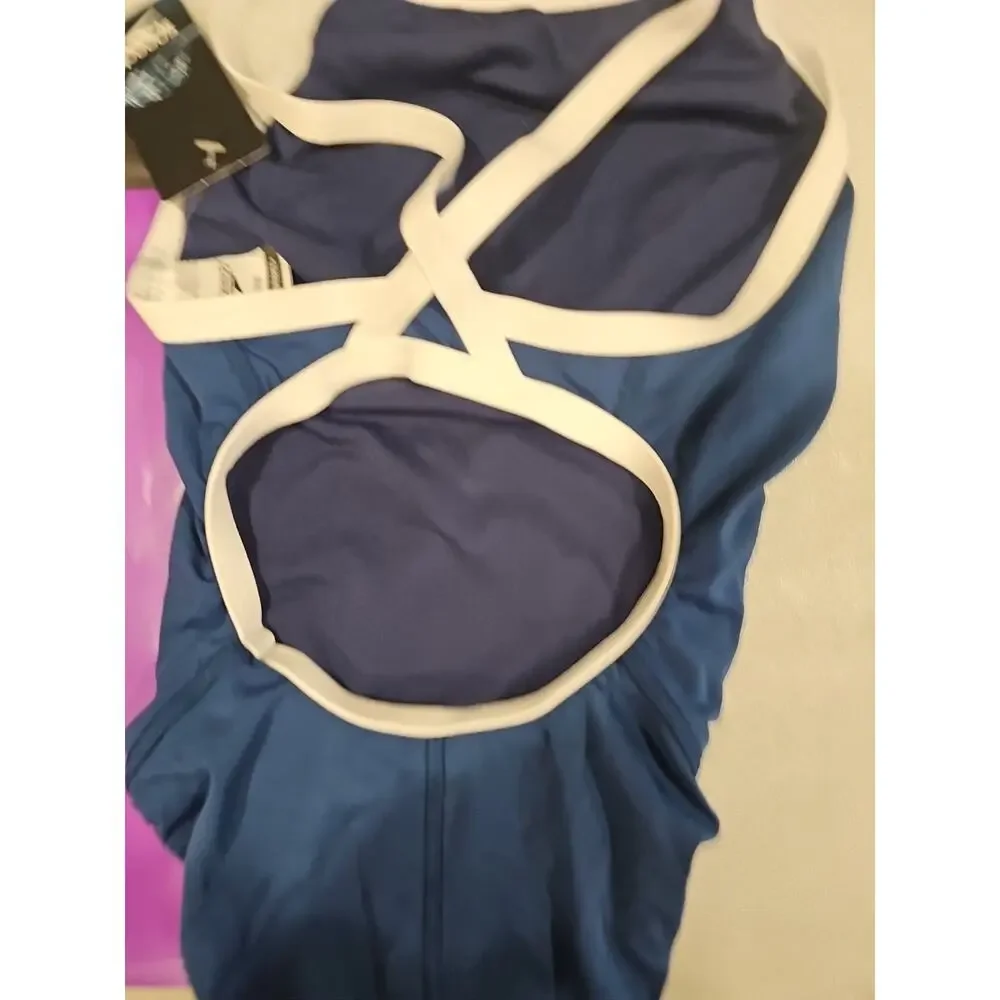Speedo Youth Girls Flyback Training Suit, Navy, Size 12/28